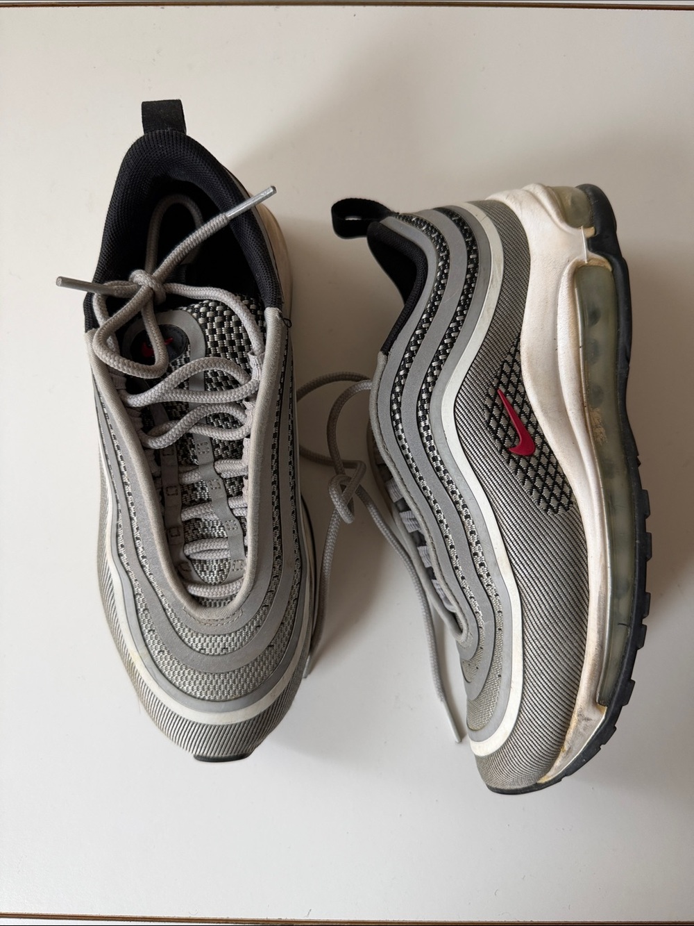 Nike Gray and Red Men's Running Sneakers